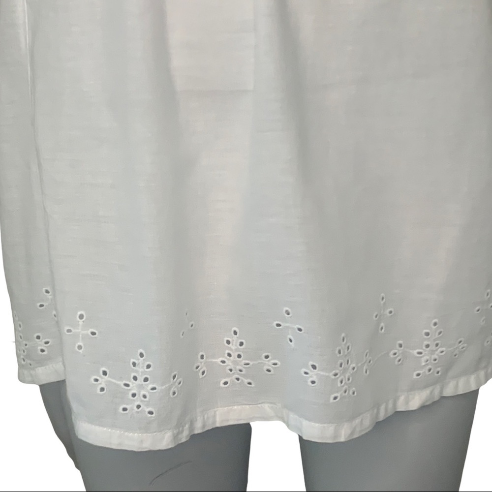 H&M Divided Eyelet Broderie Flutter Sleeve Top 100% Cotton Lightweight Size 8 - Picture 10 of 15